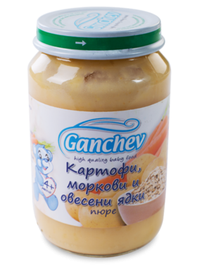 Пюре картофи, моркови и овесени ядки Ганчев - 4+ месеца, 190 гр.
