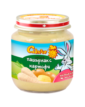 Пюре пащърнак с картофи Слънчо - 4+ месеца, 130 гр.