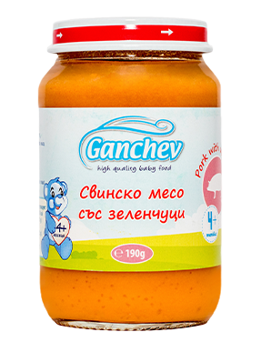 Пюре свинско месо със зеленчуци Ганчев - 5+ месеца,190гр