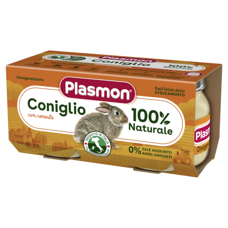 Пюре заешко месо Plasmon - 6+ месеца, 160 гр. (2х80 гр.)