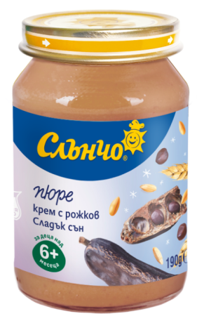 Пюре крем рожков Слънчо - 6+ месеца, 190 гр.