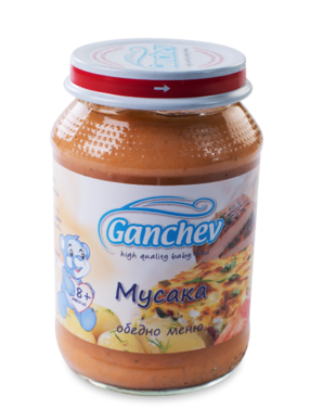Пюре обедно меню мусака Ганчев - 8+ месеца, 220гр.