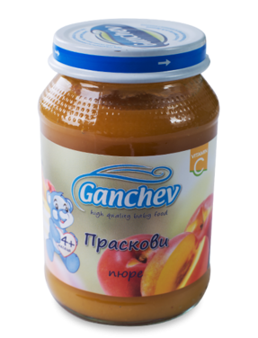Пюре праскови Ганчев - 4+ месеца, 190 гр.