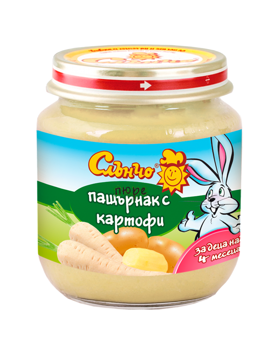 Пюре пащърнак с картофи Слънчо - 4+ месеца, 130 гр.