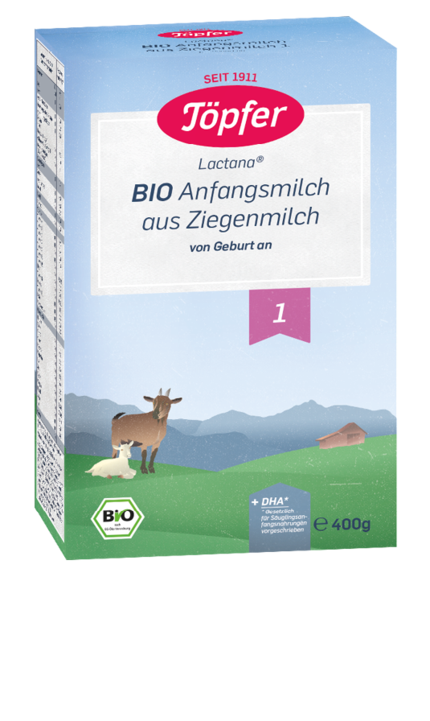 Töpfer Lactana Bio 1 Козе - Mляко за кърмачета (+DHA) 0+ месеца, 400 гр.
