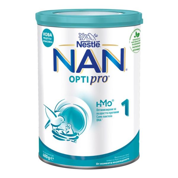 Nestlé NAN OPTIPRO 1 HM-O - Мляко за кърмачета от момента на раждането до 6 месеца , 400 гр.