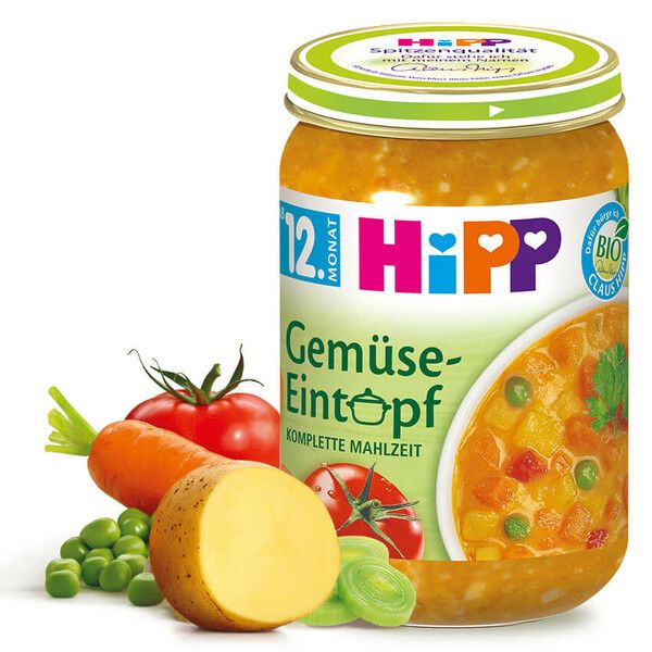 Пюре Био зеленчукова яхния HiPP - 12+ месеца, 250 гр.