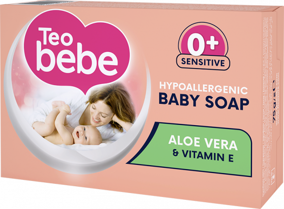 Бебешки крем-сапун с екстракт от алое вера Teo bebe 0+ месеца, 75 гр.