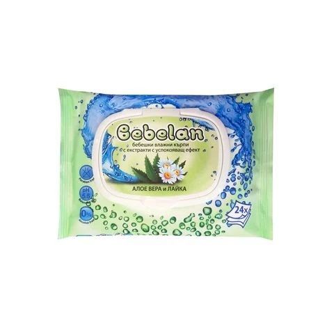 Мокри кърпи алое и лайка Bebelan - 24 бр.