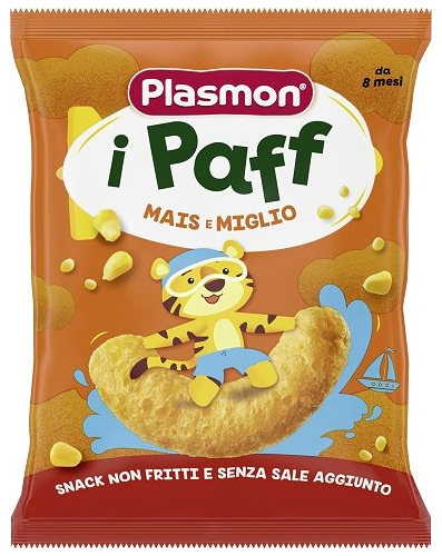 Снакс с царевица и просо Plasmon Paff - 8+ месеца, 15 гр.