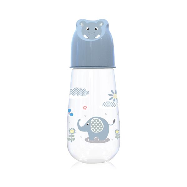 Шише с релефна капачка Lorelli Baby Care Animals - 125 мл., 0+ месеца, Moonlight Blue