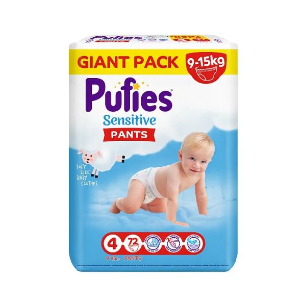 Пелени гащи Sensitive Pants Pufis 4, 9-15кг. 72бр.