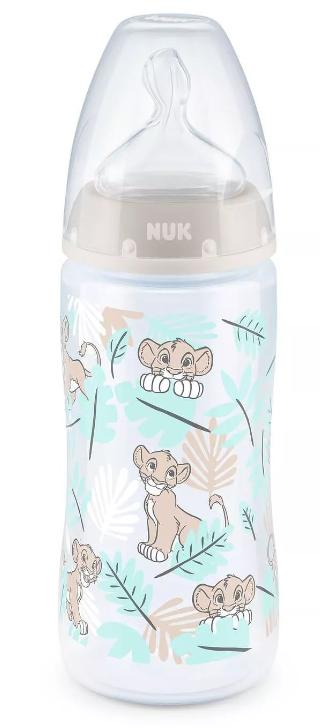 NUK First Choice РР Шише Temperature control силиконов биберон 6-18 месеца, 300мл. Lion King