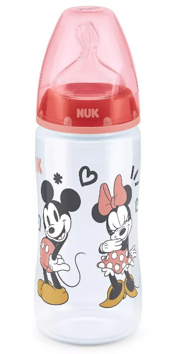 NUK First Choice РР Шише Temperature control силиконов биберон 6-18 месеца, 300мл. Mickey Mouse