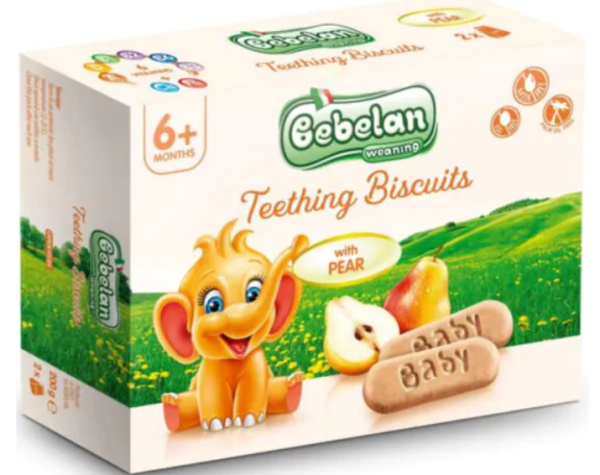 Бебешки бисквити с круша Bebelan - 6+ месеца, 250 гр.
