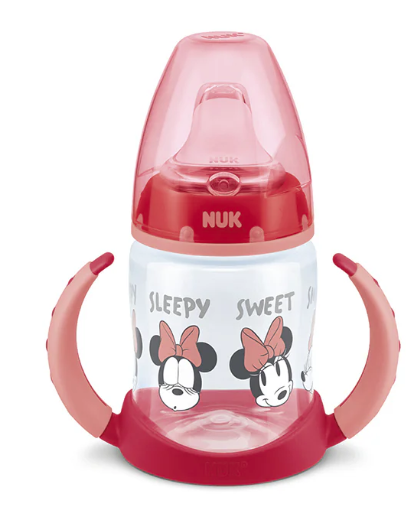 NUK First Choice РР Шише Temperature Control 150мл. със силиконов накрайник за сок, Minnie red