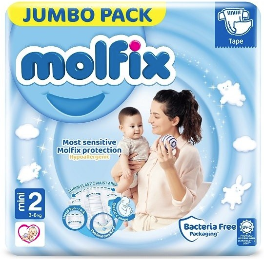 Бебешки пелени Molfix Mini 2, 3-6 кг., 68 броя
