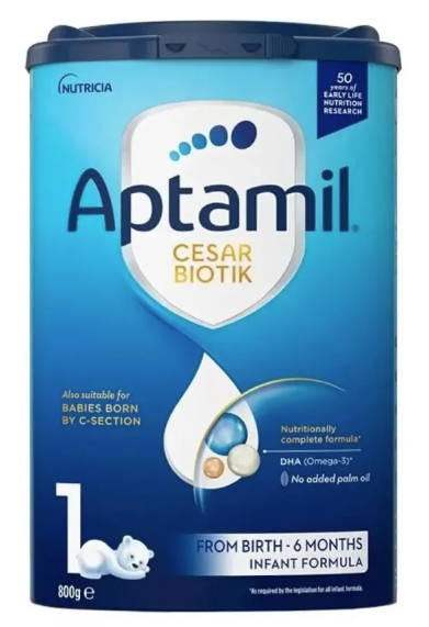 Aptamil Cesar Biotik 1 - Мляко за кърмачета от раждането до 6-месечна възраст, 800 гр.