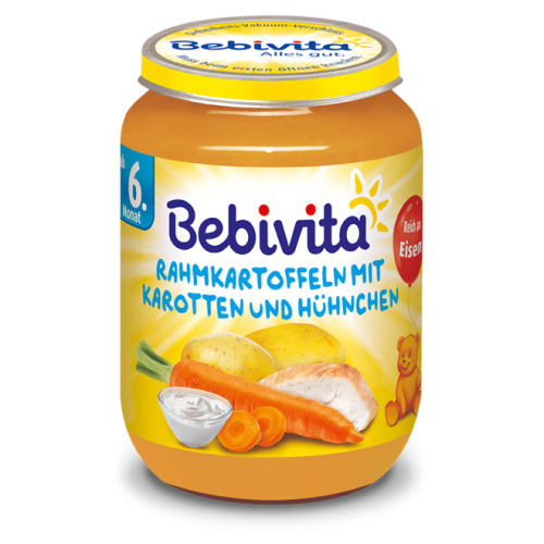 Пюре картофи, моркови и пиле Bebivita - 6+ месеца, 190 гр.