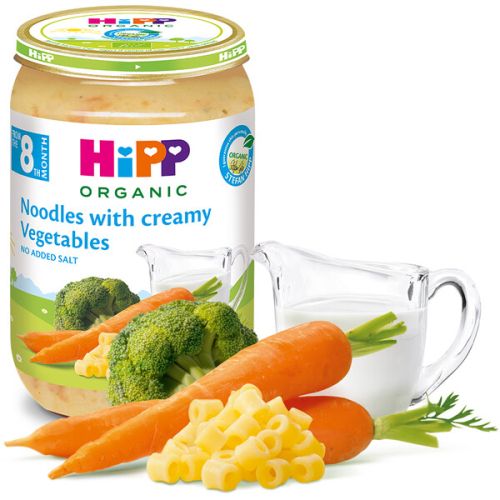 Пюре Био макарони с броколи и сметана HiPP - 8+ месеца, 220 гр.
