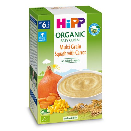 Безмлечна Био многозърнеста каша с тиква HiPP - 6+ месеца, 200 гр.