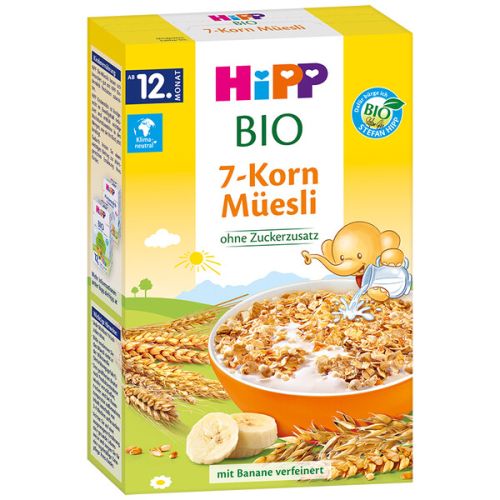 Био Мюсли 7 зърнени култури HiPP - 12+ месеца, 200 гр.