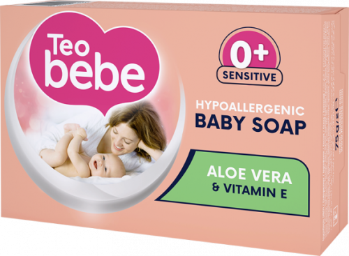 Бебешки крем-сапун с екстракт от алое вера Teo bebe 0+ месеца, 75 гр.