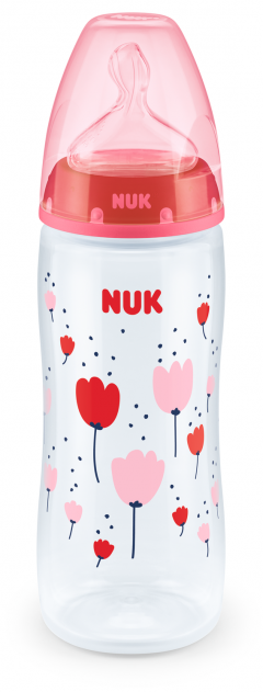 NUK First Choice шише Temperature control 300 мл. със силиконов биберон 0-6 месеца, размер М 