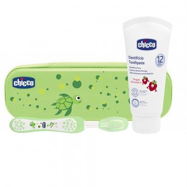 Комплект за почистване на зъбки Chicco, зелен