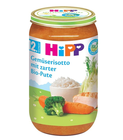Пюре Био зеленчуково ризото с пуешко HiPP - 12+ месеца, 250 гр.