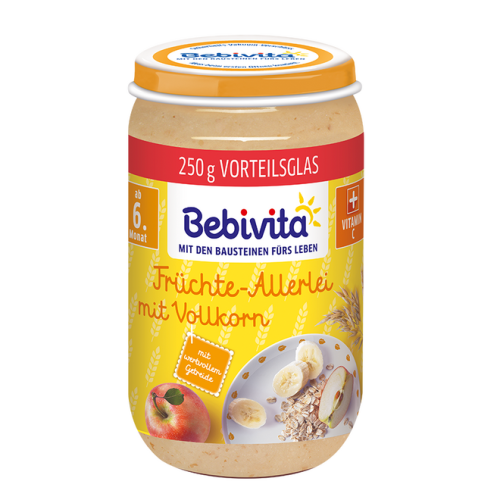 Плодова каша с пълнозърнести култури Bebivita - 6+ месеца, 250 гр.