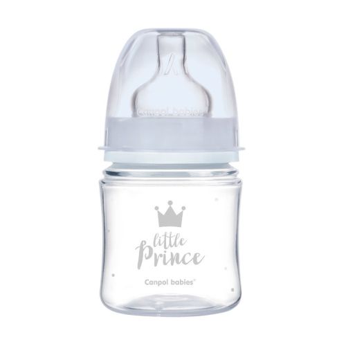 Шише антиколик с широко гърло 120 мл. Easy start royal baby - Canpol babies, синьо