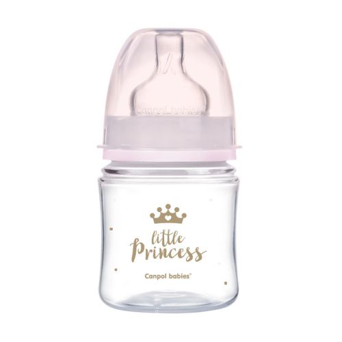 Шише антиколик с широко гърло 120 мл. Easy start royal baby - Canpol babies, розово