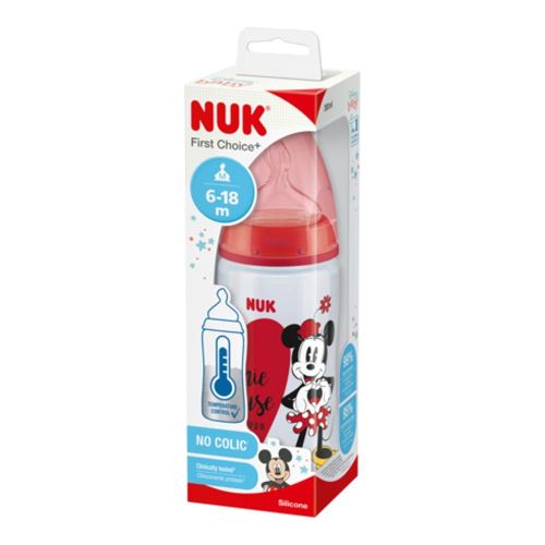 Шише TEMPERATURE CONTROL NUK FC  6-18 месеца, 300 мл. MICKEY