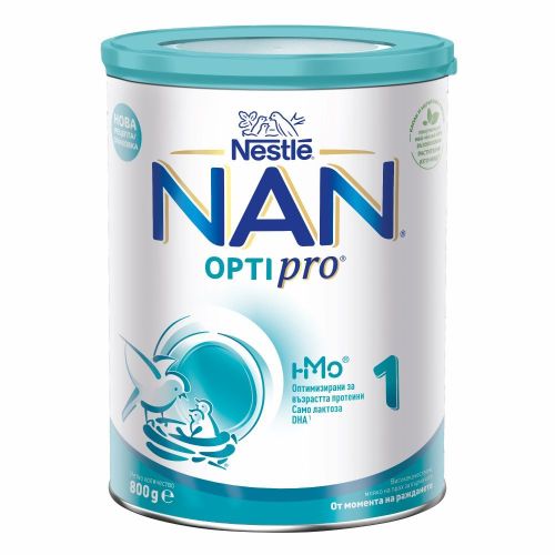 Nestlé NAN OPTIPRO 1 HM-O - Мляко за кърмачета от момента на раждането до 6 месеца , 800 гр.