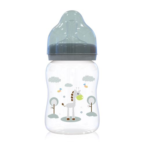 Шише с широко гърло Lorelli Baby Care Animals - 250 мл., 0+ месеца, Mint Green