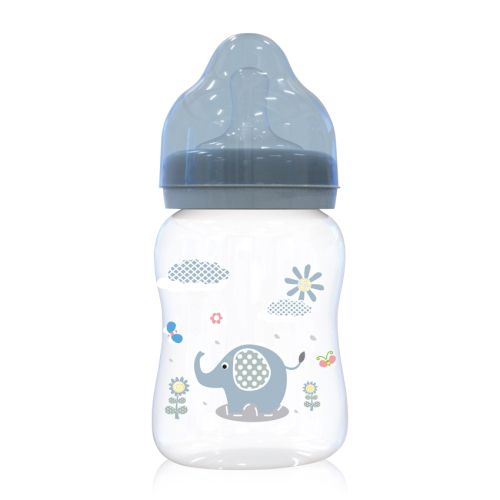 Шише с широко гърло Lorelli Baby Care Animals - 250 мл., 0+ месеца, Moonlight Blue