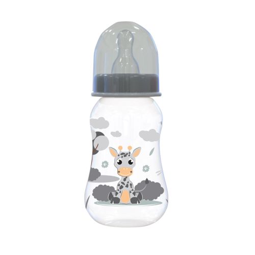 Шише  Lorelli Baby Care Animals - 125 мл., 0+ месеца, Icy Grey