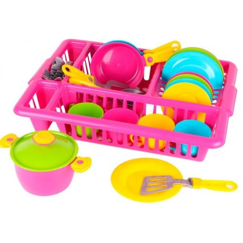 Сушилник с кухненски комплект, 25 части - TechnoK toys