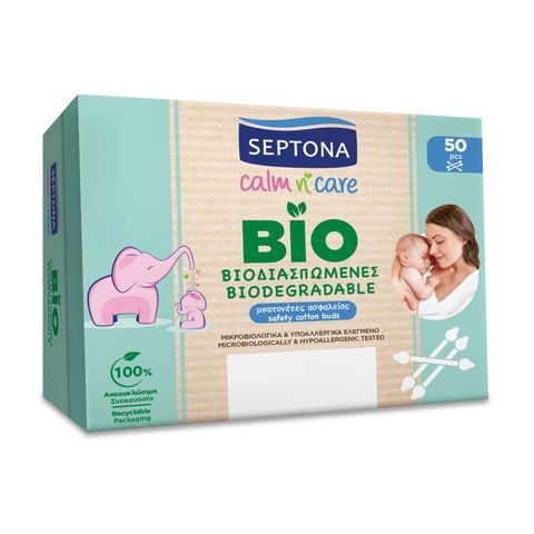Клечки за уши с ограничител Septona, 50 броя