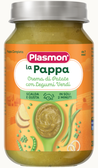 Пюре грах, зелен фасул и картофи Plasmon - 7+ месеца, 200 гр.