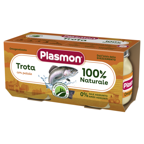 Пюре пъстърва с картофи Plasmon - 6+ месеца, 160 гр. (2х80гр.)