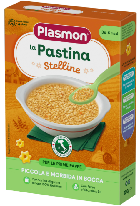 Паста звездички "Stelline" Plasmon - 6+ месеца, 300 гр.