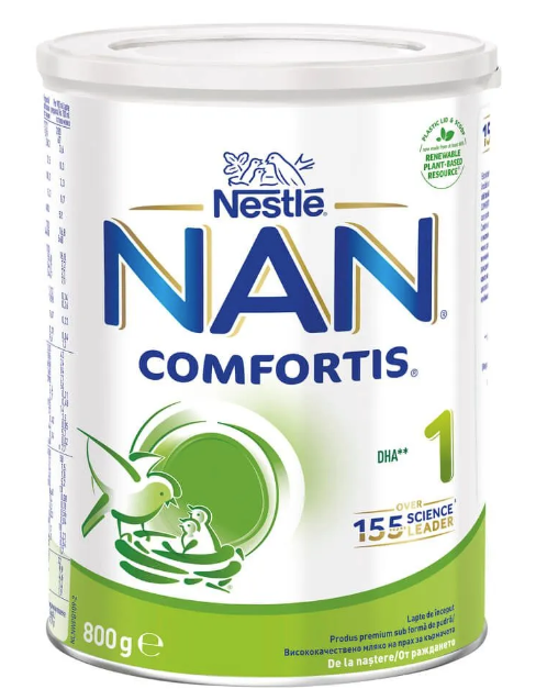 Nestlé NAN  Comfortis 1 -  Мляко за кърмачета от момента на раждането до 6 месеца, 800 гр.