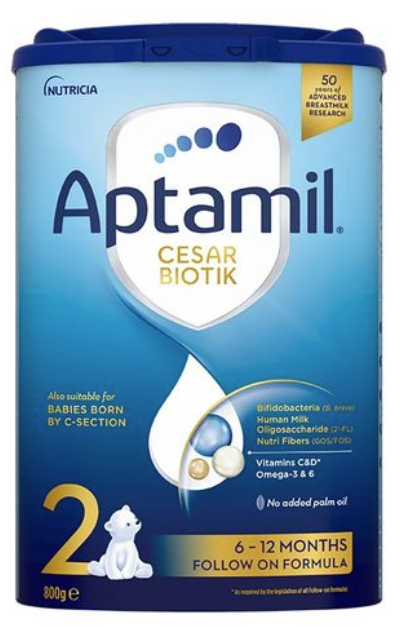 Aptamil Cesar Biotik 2 - Преходно мляко за кърмачета 6-12 месеца, 800 гр.