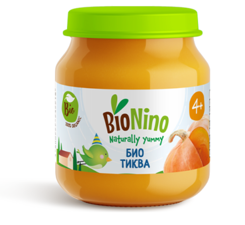 Пюре Био тиква BioNino - 4+ месеца, 120 гр.