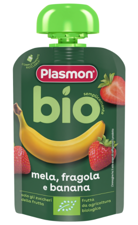 Плодова закуска Био банан и ягода Plasmon - 6+ месеца, 100 гр.