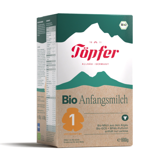 Töpfer Lactana Bio 1 - Мляко за кърмачета 0+ месеца (+BIFIDO +DHA) - 600 гр.