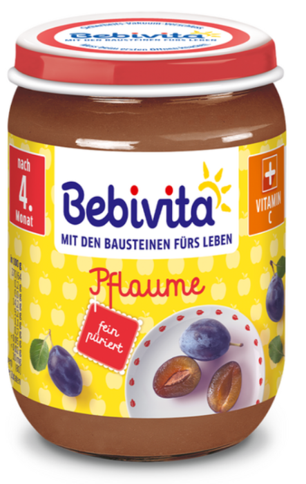Пюре сливи Bebivita - 4+ месеца, 190 гр.