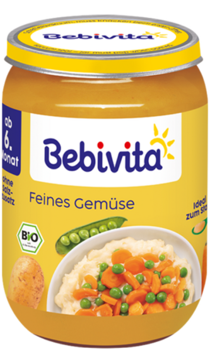 Пюре различни зеленчуци Bebivita - 6+ месеца, 190гр.